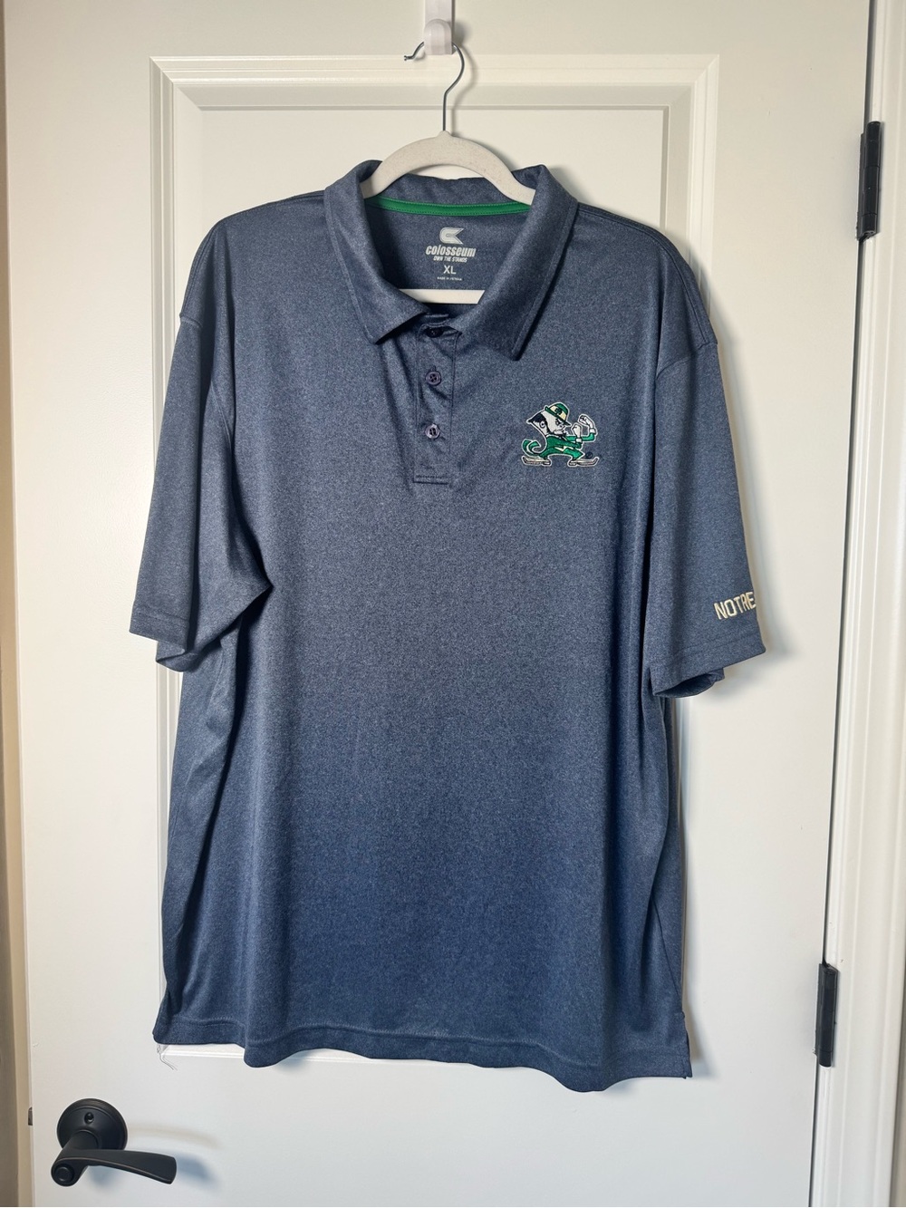 Colosseum Men’s Navy Blue Notre Dame Polo Shirt Performance Fabric